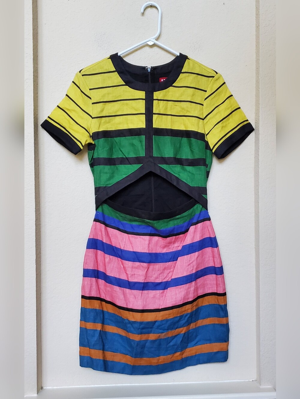 STAUD Mini Perla 100% Linen Dress. Size 6